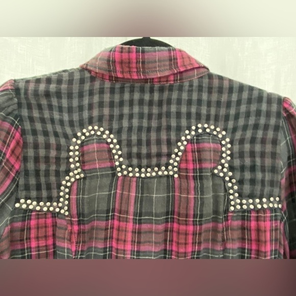 Sugar Lips plaid Shirt Size S - Picture 4 of 5